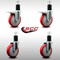 Service Caster 5'' SS Red Poly Swivel 1-3/4'' Expanding Stem Caster Set 2 Total Lock Brakes, 4PK SCC-SSEXTTL20S514-PPUB-RED-2-S-2-134 - alternate 2